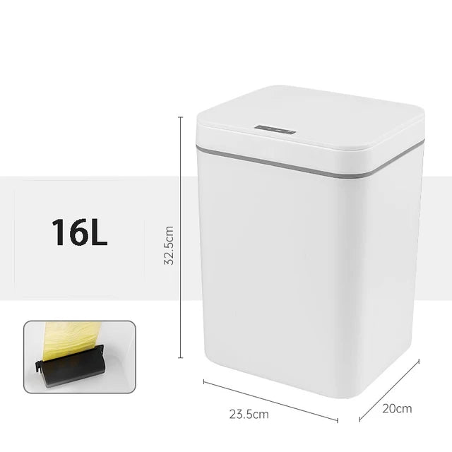 12/14/16L Smart Sensor Trash Can Bathroom Parlor Toilet Kitchen Household Automatic Trash Can Waterproof High Capacity Waste Bin