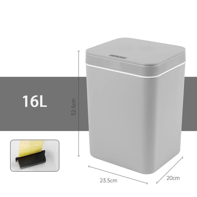 12/14/16L Smart Sensor Trash Can Bathroom Parlor Toilet Kitchen Household Automatic Trash Can Waterproof High Capacity Waste Bin