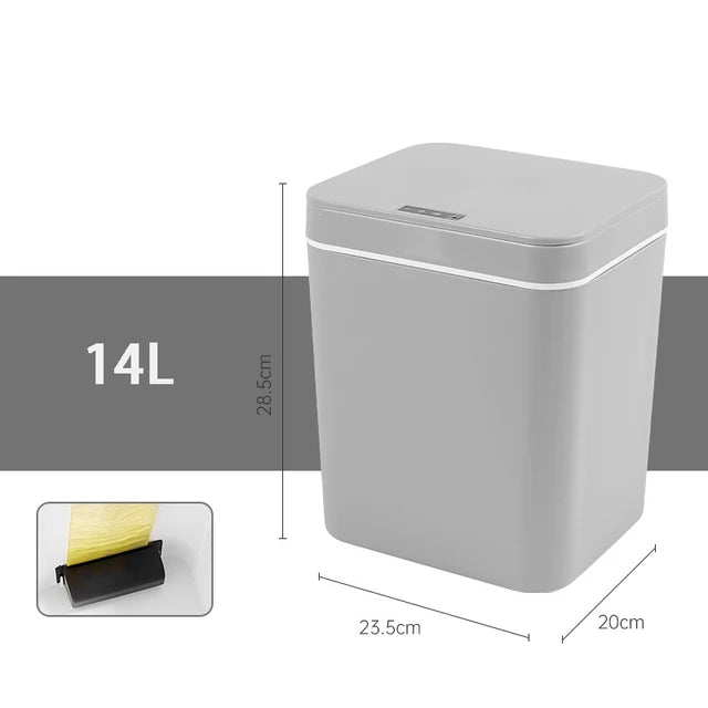 12/14/16L Smart Sensor Trash Can Bathroom Parlor Toilet Kitchen Household Automatic Trash Can Waterproof High Capacity Waste Bin