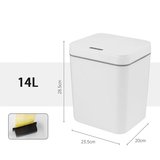 12/14/16L Smart Sensor Trash Can Bathroom Parlor Toilet Kitchen Household Automatic Trash Can Waterproof High Capacity Waste Bin