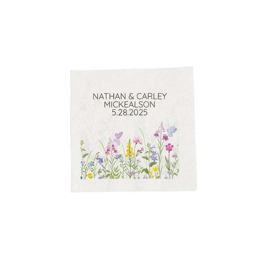 Personalized Garden Flower Luncheon Napkins