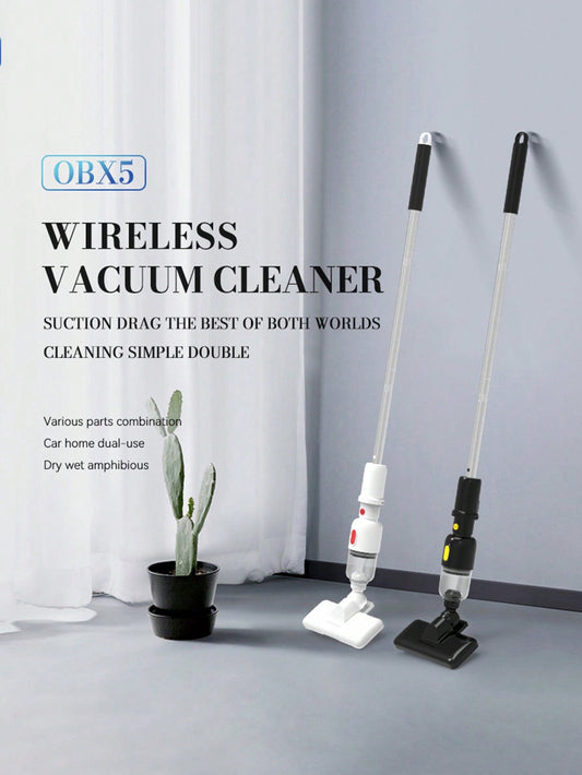 1pc Black Usb Rechargeable Cordless Handheld Vacuum Cleaner For Home And Car, High Power Wet And Dry Dual-use Vacuum, With Charging Function