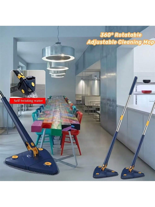 1 Piece Of Rotatable And Adjustable Cleaning Rotary Mop, Long Handle Triangular Mop, Professional Long Window Scraping Mop, Dry And Wet Dual-Purpose Triangular Mop, Suitable For Floor/Ceiling/Corner/Glass Cleaning/Car, Suitable For Hotels/Commercial