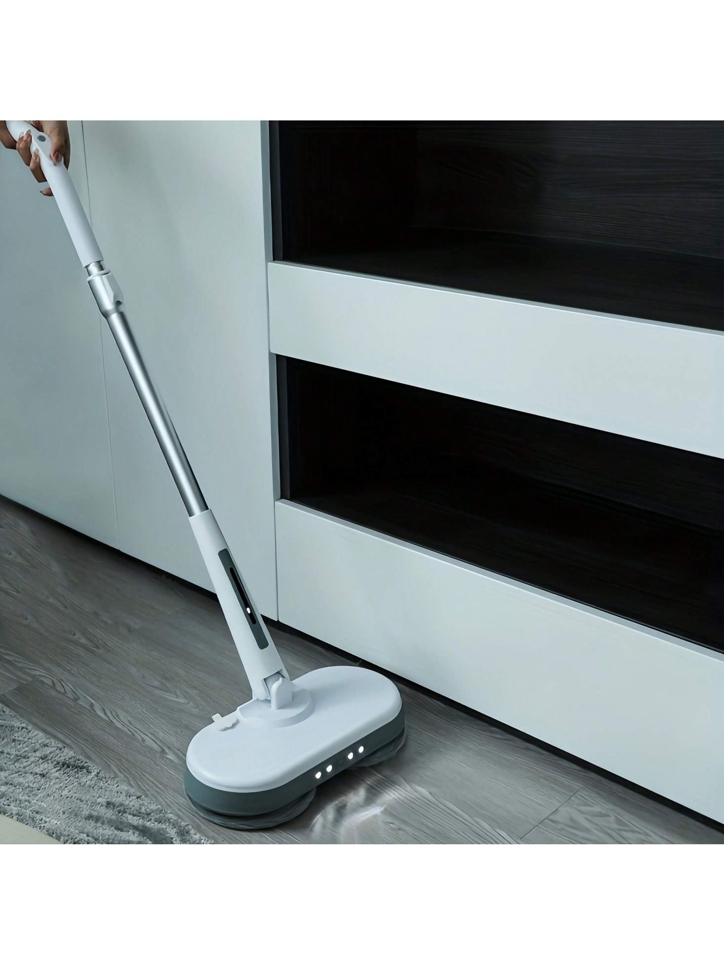 1pc Cordless Electric Mop, 180° Rotating Handle Dual-Motor Electric Spin Mop With Detachable Water & LED Headlight, Electric Floor Mop For Tile, Hardwood, Laminate, Vinyl, Quiet Clean & Waxing