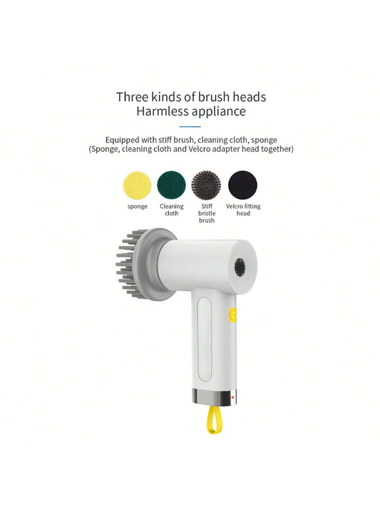 1pc Rechargable 3000mAh Cordless Handheld Electric Spin Scrubber S2