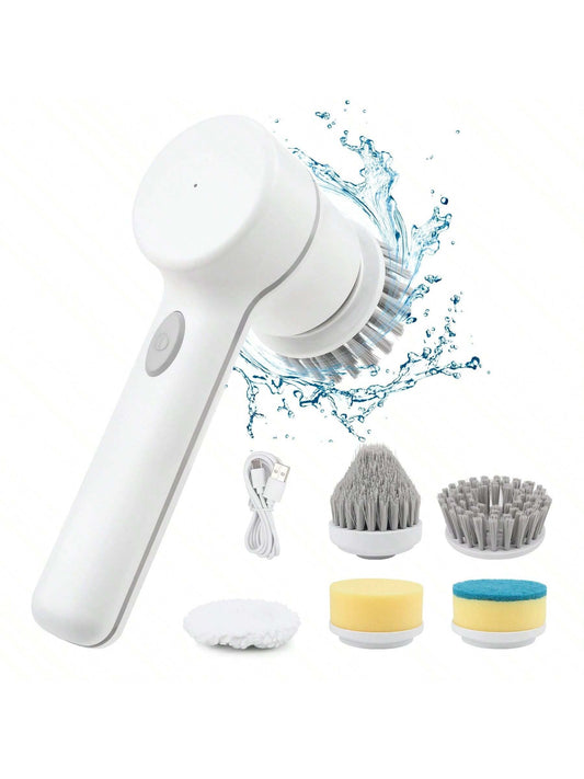 1pc Wireless Electric Cleaning Brush With Usb Charging, Automatic Kitchen Dishwasher And Bathtub Tile Cleaner, Multi-Functional Convenient Household Tool