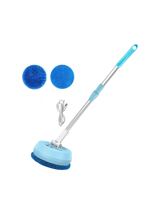 1pc Electric Cleaning Brush With Telescoping Handle, Automatic Rotation And Can Be Used Wet Or Dry, Suitable For Home, Glass, Windows, Floors, Cars