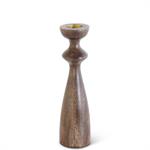 Brown Wood Hourglass Shaped Candleholders