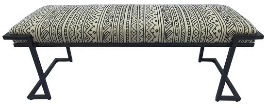 Alfaro Upholstered Accent Bench Black and White