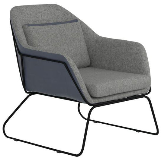 Cody Metal Sled Leg Accent Chair Grey and Blue