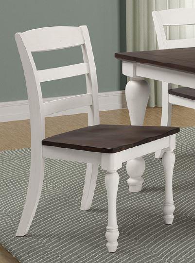 Madelyn Ladder Back Side Chairs Dark Cocoa and Coastal White (Set of 2)