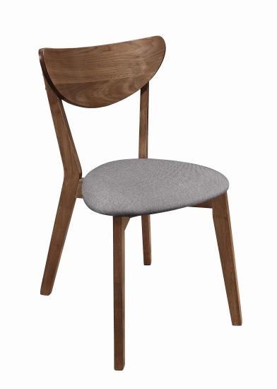 Alfredo Upholstered Dining Chairs Grey and Natural Walnut (Set of 2)