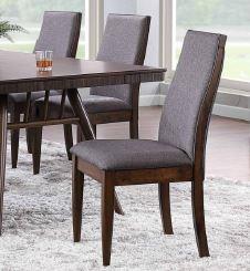 Wes Upholstered Side Chair (Set of 2) Grey and Dark Walnut