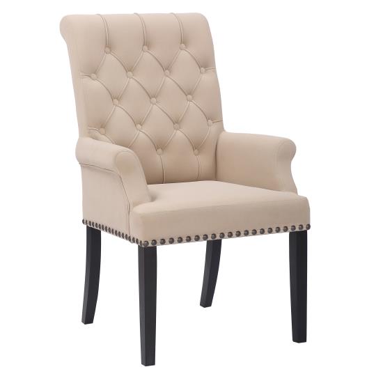 Alana Upholstered Tufted Arm Chair with Nailhead Trim