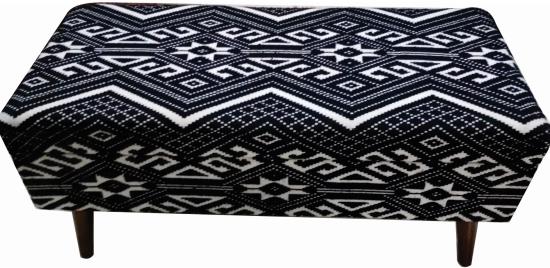 Cababi Upholstered Storage Bench Black and White