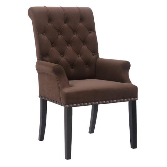 Alana Upholstered Tufted Arm Chair with Nailhead Trim