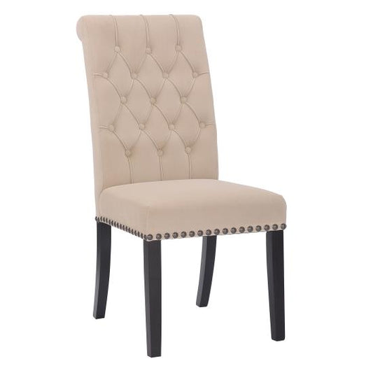 Alana Upholstered Tufted Side Chairs with Nailhead Trim (Set of 2)