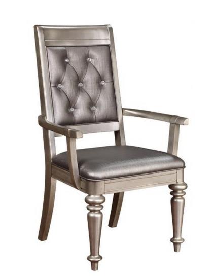 Danette Open Back Arm Chairs Metallic (Set of 2)