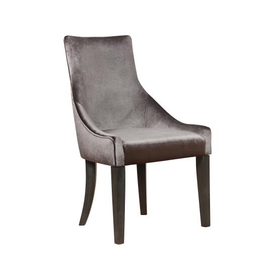 Mindy Upholstered Demi Wing Chairs Grey (Set of 2)