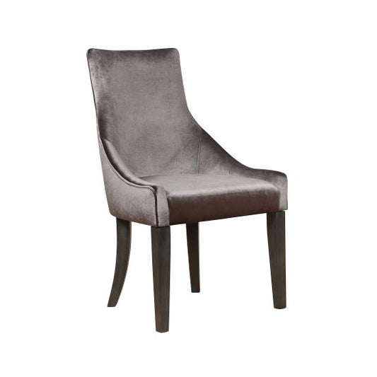 Mindy Upholstered Demi Wing Chairs Grey (Set of 2)