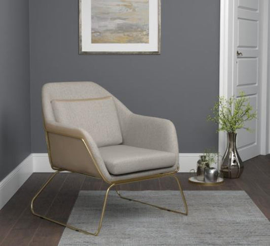 Cody Metal Sled Leg Accent Chair Beige