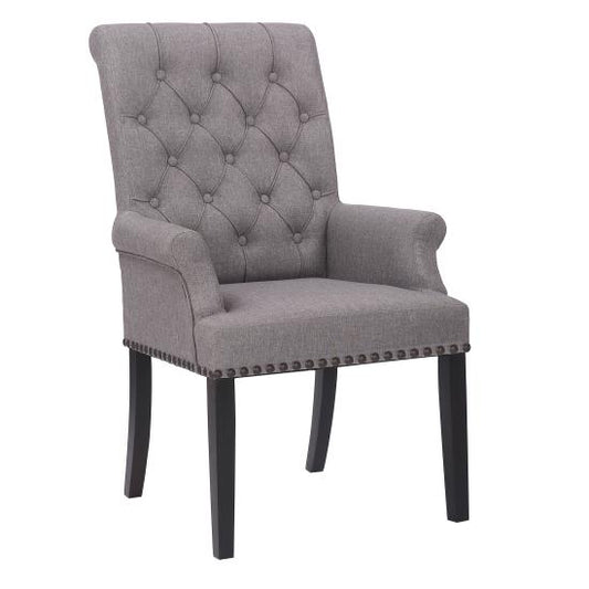 Alana Upholstered Tufted Arm Chair with Nailhead Trim
