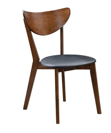 Malone Upholstered Dining Chairs Dark Walnut and Black (Set of 2)