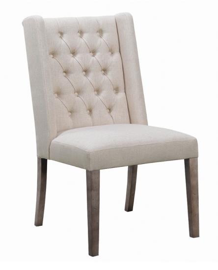 Batson Tufted Side Chairs Dark Brown and Beige (Set of 2)