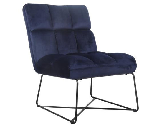 Lux Armless Upholstered Accent Chair Midnight Blue