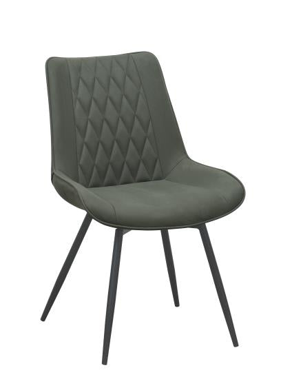 Diggs Upholstered Tufted Swivel Dining Chairs Grey and Gunmetal (Set of 2)