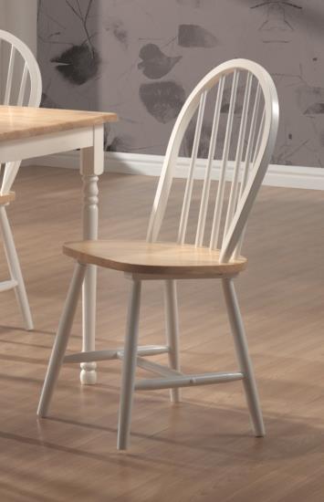 Cinder Windsor Side Chairs Natural Brown and White (Set of 4)