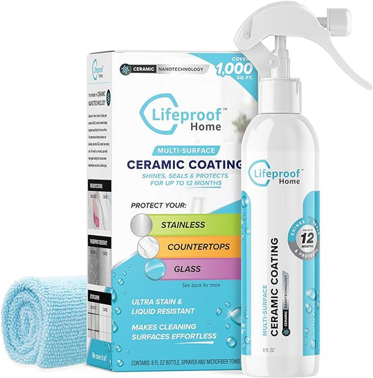 Ceramic Coating Spray Kit - Shine, Seal & Protect Kitchen & Bath Surfaces, Repels Stains & Grime