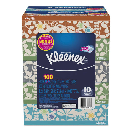 Kleenex Everyday Tissues, 2 Ply, White, 85 Sheets/Box, 10 Boxes/Pack, 4 Packs/Carton - KCC37378