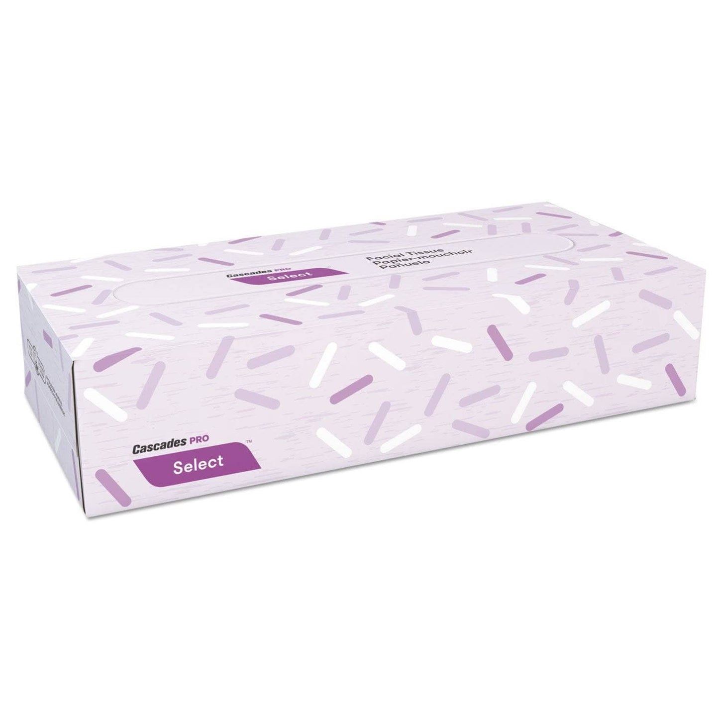 Cascades Select Flat Box Facial Tissue, 2-Ply, White, 100 Sheets/Box, 30 Boxes/Carton - CSDF150