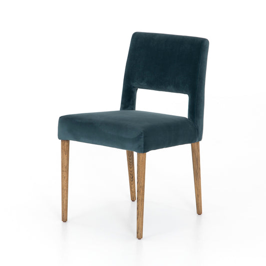 Blue Velvet Cut Out Dining Chair