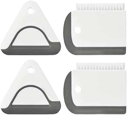 4 Pack Mini Pot and Pan Dish Scraper - 2 Flex Dish Squeegee and 2 Sink Squeegee with Countertop Brush, Water Wiper for Kitchen,Bathroom,Mirrors and Car Windows