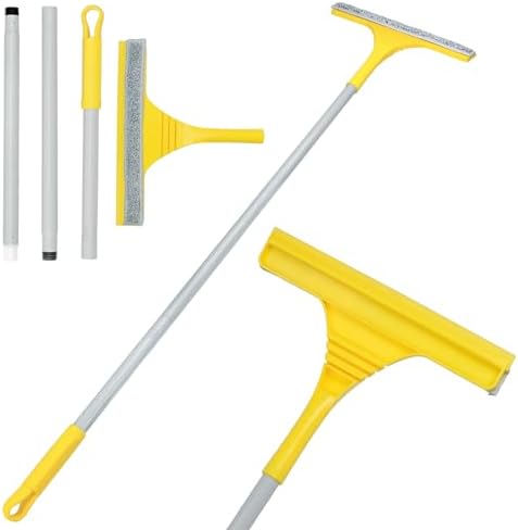 Squeegee for Window Cleaning，30"-40" Window Cleaning Kit 2 in 1 Window Squeegee for Home Long Handle Window Cleaner Squeegee Tool for Shower Glass, Wall, Car Windshield