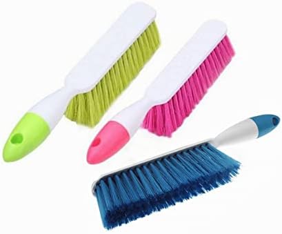 Soft Bristle Bed Sheets Sweeping Cleaning Brush with Long Hand, Counter Duster for Debris Hair Remover Desk Quilt Sofa Furniture, 3 Pack