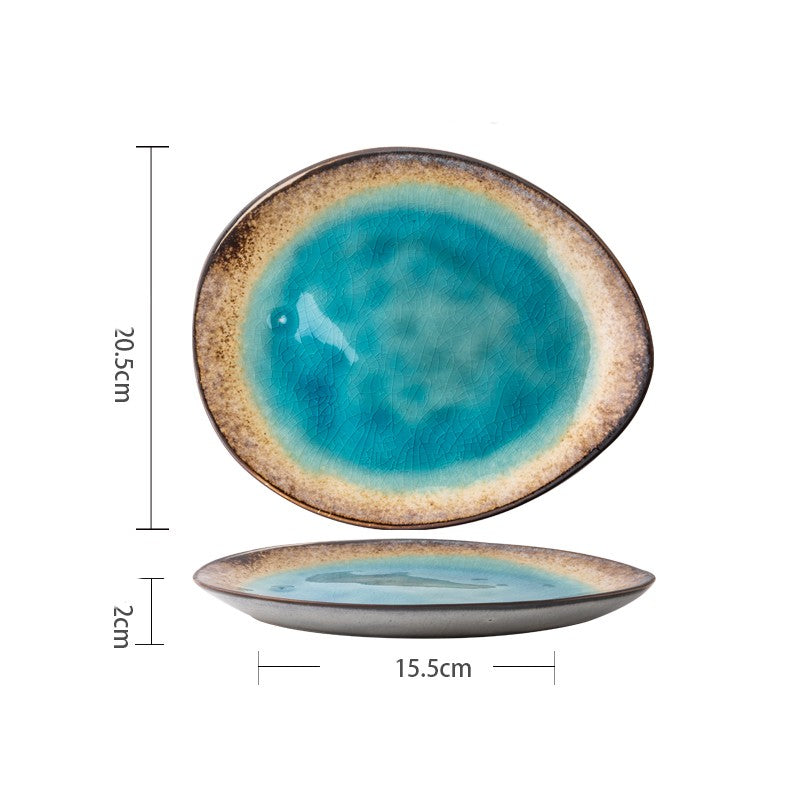Retro Shaped Ceramic Bowls And Plates