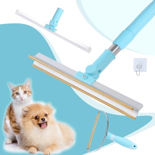 Pet Hair Remover - Handle Pet Hair Removal Carpet Rake & Magic Squeegee Broom Hair Removal Broom-Easy Dog Cat Fur Sweeper and Dust Spills Cleaning Tool for Household