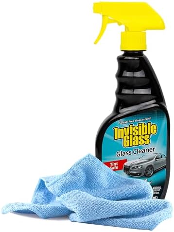 Black Swan Distributors - Invisible Glass Glass Cleaner (22 Fl Oz) & Non-Abrasive, Washable Microfiber Cleaning Cloth (15x15 in) - Glass & Car Cleaning Kit
