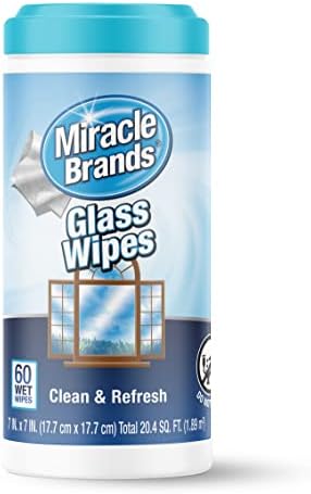 MiracleWipes for Glass, Disposable and Streak Free Cleaning Wipes for Mirrors, Windows, Kitchen, Home, and Auto - 60 Count