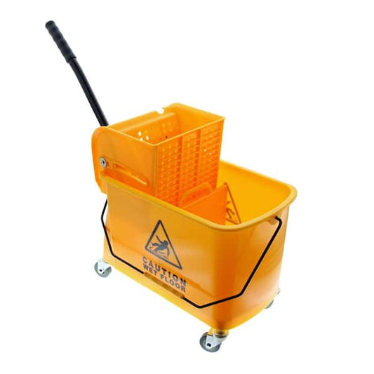 Wheeled Mop Bucket 24 Qt. with Wringer and Removable Divider