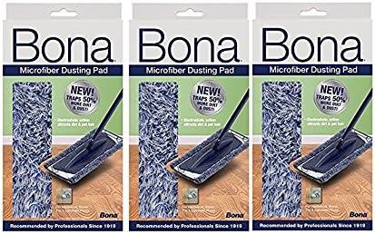 3 Pack Bona Dusting Pad | Designed on Hardwood, Stone, Tile and Laminated Floors | 4" W x 15" L…