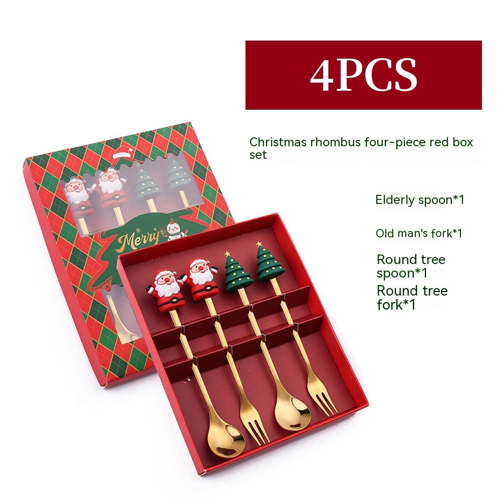 Creative Stainless Steel Christmas Spoon Kit