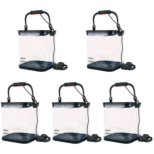 5pcs Multi-function Fish Bucket Transparent Fishing Bucket Anti-leak Fishing Container Fish Supply