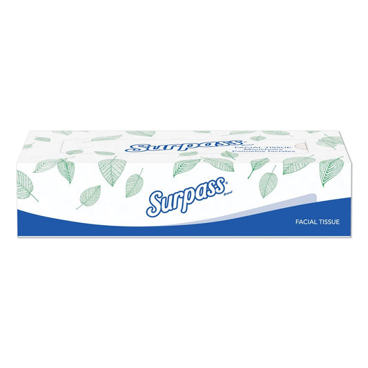 Surpass Facial Tissue, 2-Ply, White, Flat Box, 100 Sheets/Box, 30 Boxes/Carton - KCC21340