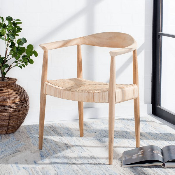 Renga Rope Rattan Mid-Century Style Accent Chair | Brown