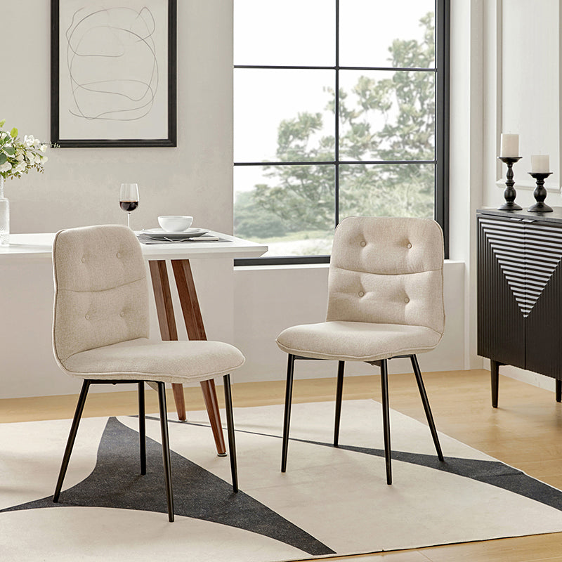 Annie Velvet Solid Back Dining Chair (Set of 2)