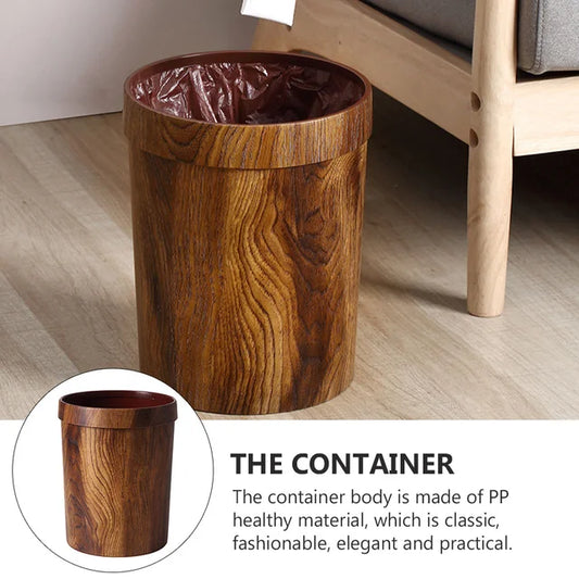 Bins Retro Trash Can Garbage Household Litterbin Wastebasket Bedroom Storage Bucket Office